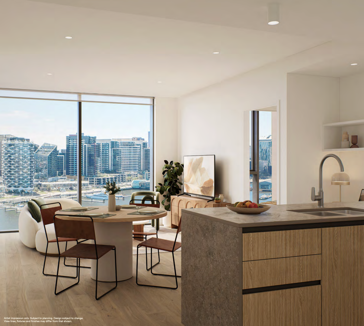 Docklands South-Facing Waterfront 2 Bedroom | Huge Balcony + Study + Car Space